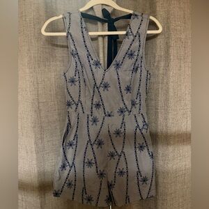 BCBG Generation - Blue Embroidered Romper - SIZE XS